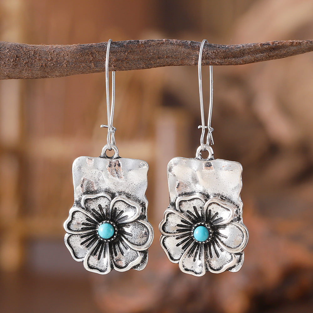Turquoise Flower Earrings