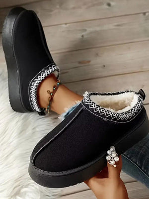 Faux Suede Fur Lining Slides