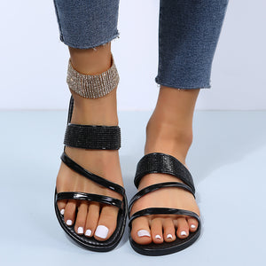 Women's Rhinestone flat slippers
