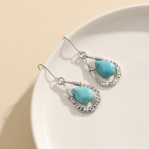 Openworked Turquoise Drop Earrings
