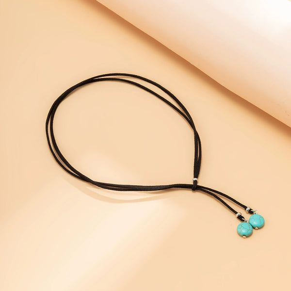 Simple Ethnic Style Geometric Double Layers Adjustable Versatile Necklace
