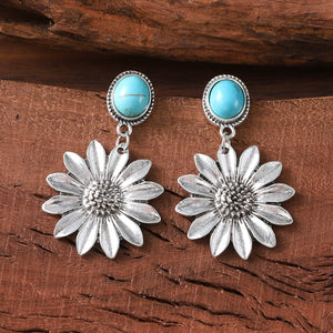Vintage Turquoise Alloy Dangle Earrings