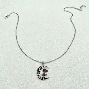 Moon Red Mushroom Earrings Necklace