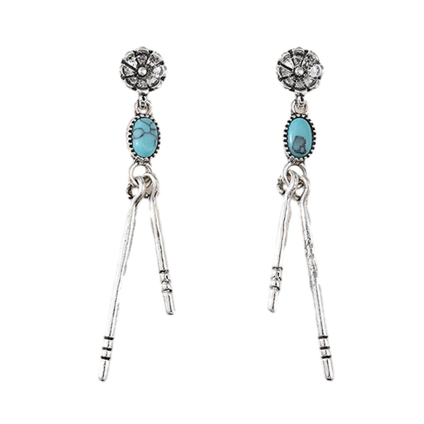 Turquoise Tassel Earrings