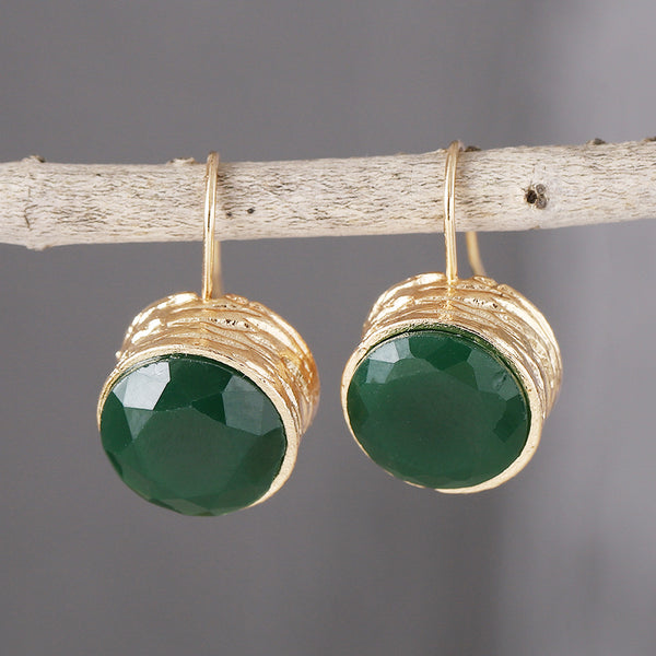 Multicolor Round Crystal Zirconia Dangle Earrings