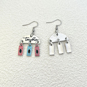 Simple Colorful Leaf Dangle Earrings