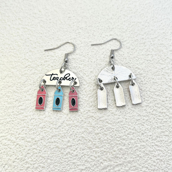 Simple Colorful Leaf Dangle Earrings