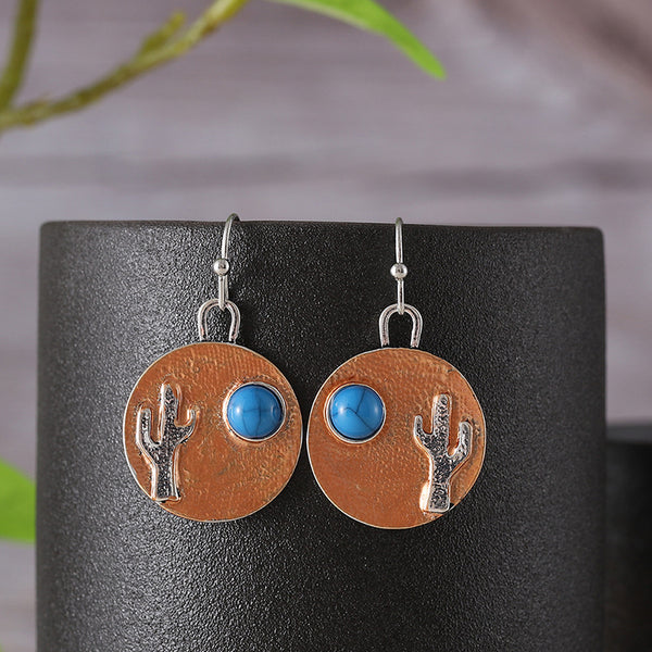Disc Turquoise Earrings