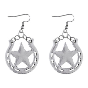 Simple Western Horseshoe Dangle Earrings