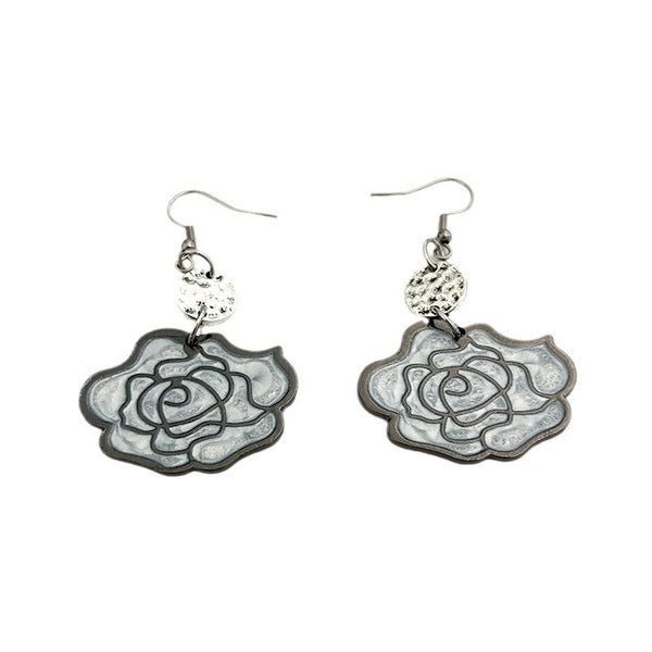 Vintage Simple Rose Dangle Earrings