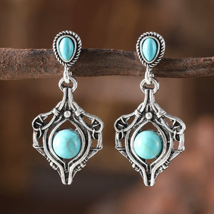 Bohemian Inlaid Turquoise Earrings
