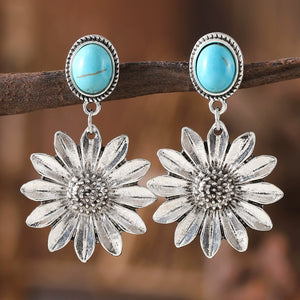 Vintage Turquoise Alloy Dangle Earrings