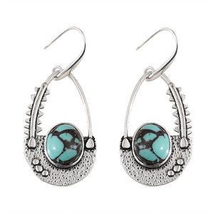 Round Gemstone Ethnic Earrings
