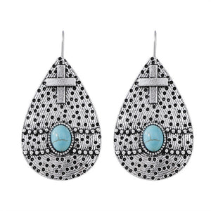 Ethnic Cross Floral Earrings