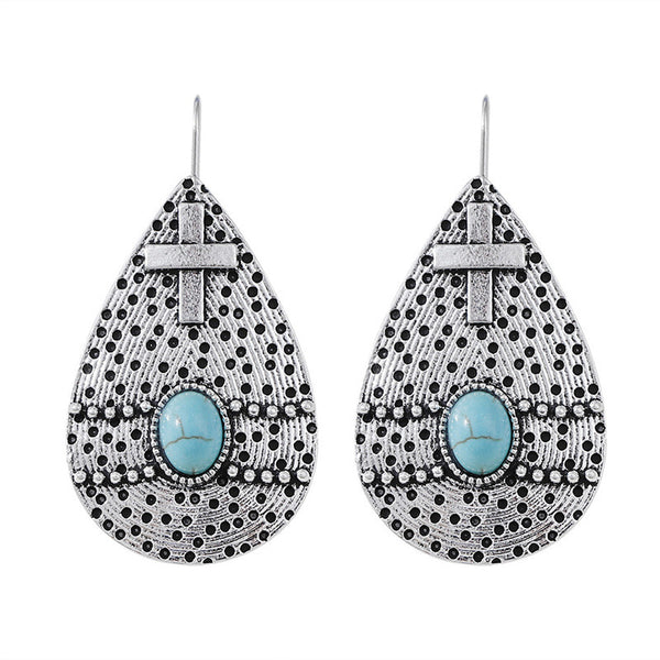 Ethnic Cross Floral Earrings