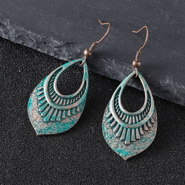 Fashion Retro Geometric Oval Alloy Earrings Hooks