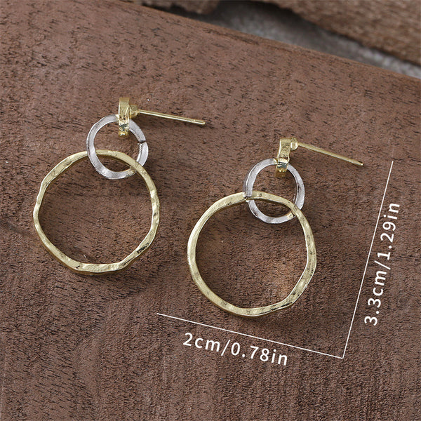 Simple Geometric Round Floral Earrings
