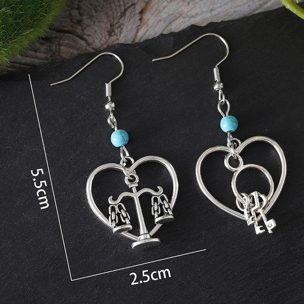 Key Lock Balance Dangle Earrings