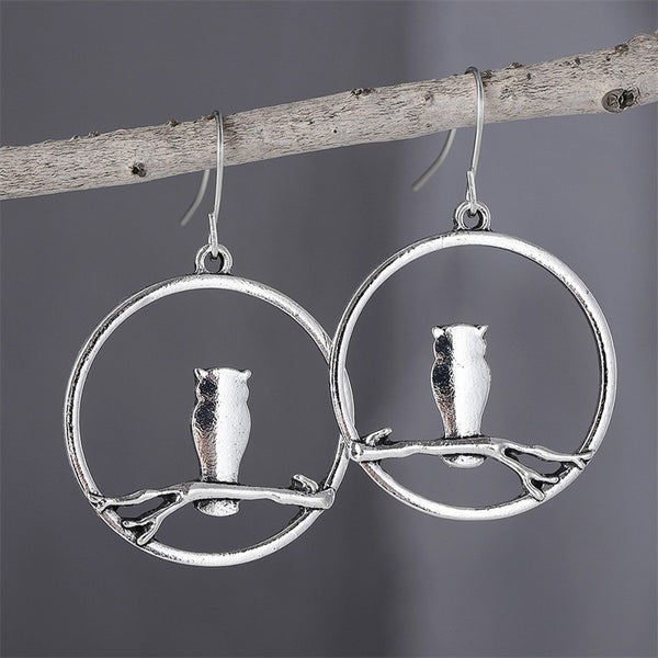 Personalized Owl Branch Earrings