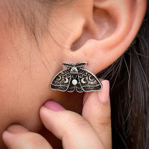 Personalized Exaggerated Sculpted Sun and Moon Flower Earrings