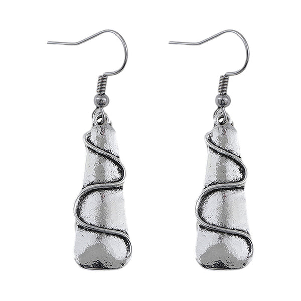 Square Curve Long Earrings