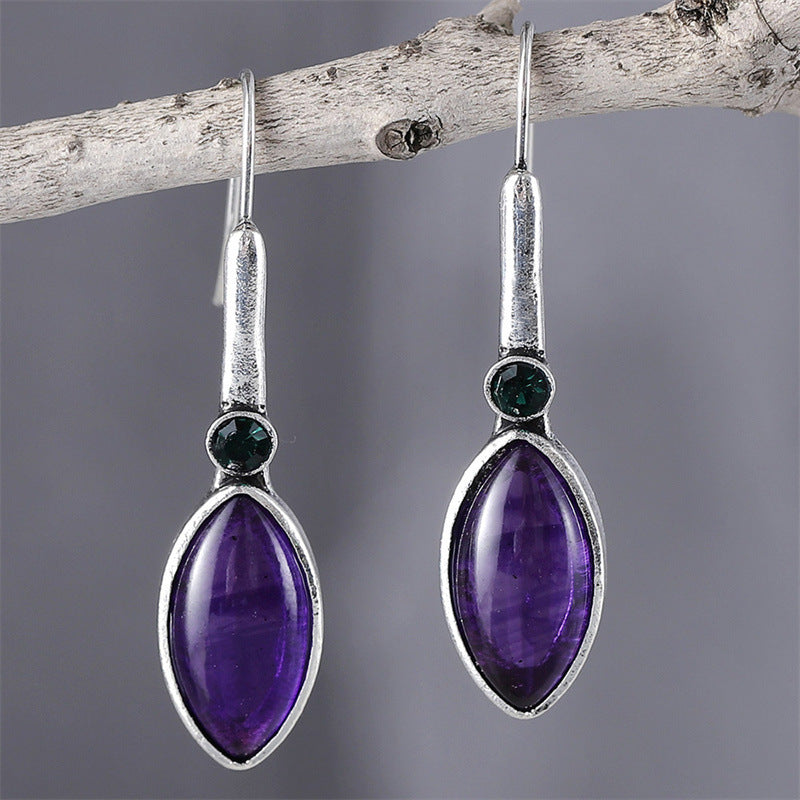 Simple Gemstone Drop Earrings