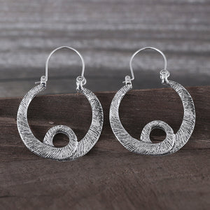 Gypsy Spiral Design Metal Earrings