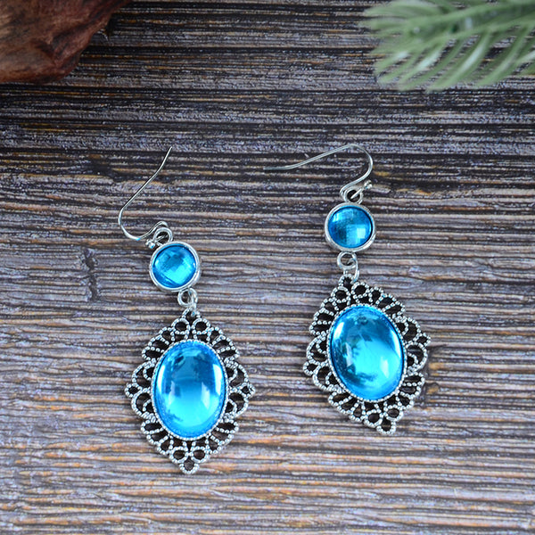 Bohemian Style Blue Dangle Earrings