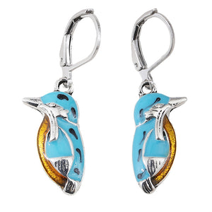 Turquoise Tie Small Kingfisher Simple Compact Earrings