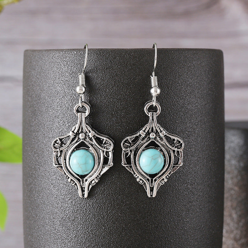 Gemstone Wrap Around Dangle Earrings