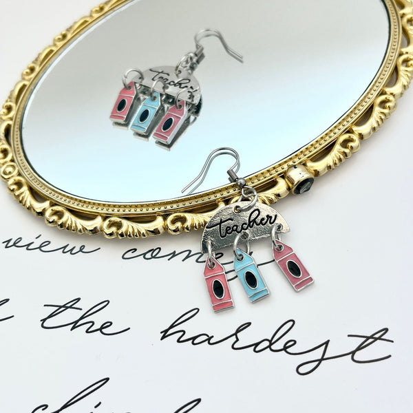 Simple Colorful Leaf Dangle Earrings