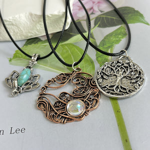 Personalized Tree Flower Line Pendant Necklace