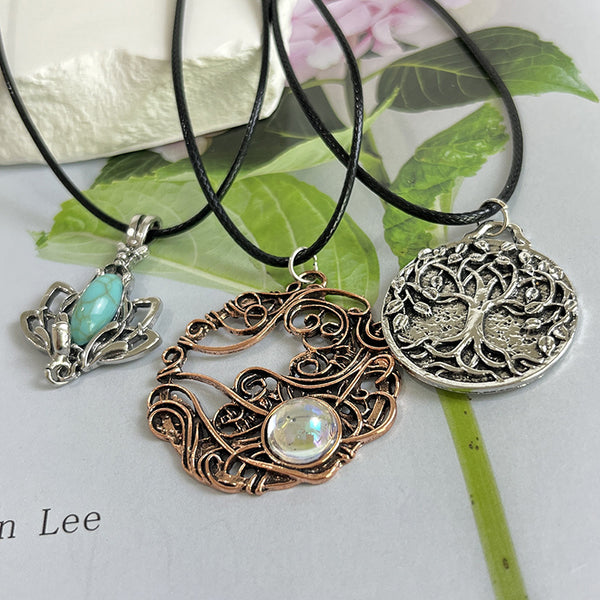 Personalized Tree Flower Line Pendant Necklace