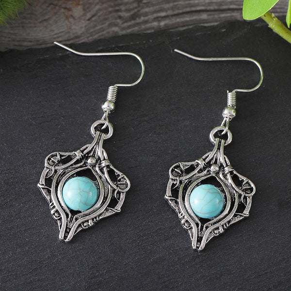 Gemstone Wrap Around Dangle Earrings
