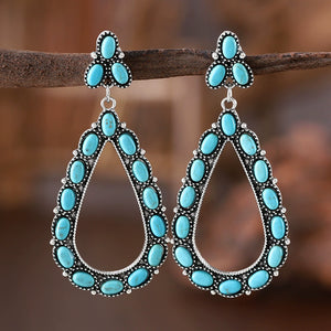 Geometric Teardrop Set Turquoise Earrings