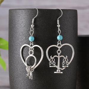 Key Lock Balance Dangle Earrings