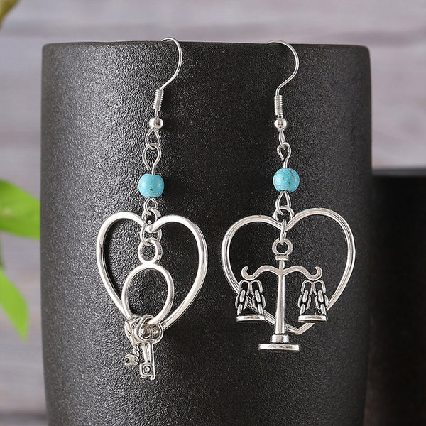 Key Lock Balance Dangle Earrings