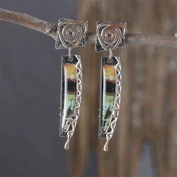 Antique Marbled Personalized Earrings