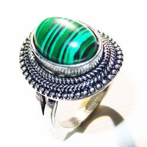 Natural Watermelon Green Peacock Ring