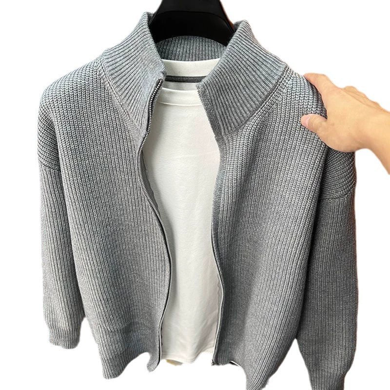 Autumn/Winter Zipper Sweater for Men - Versatile Knit Sweater