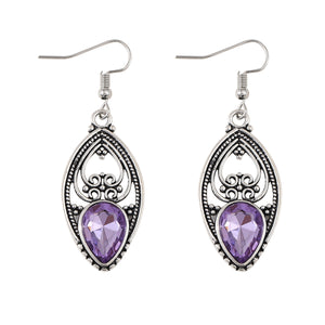 Openworked Purple Zirconia Earrings