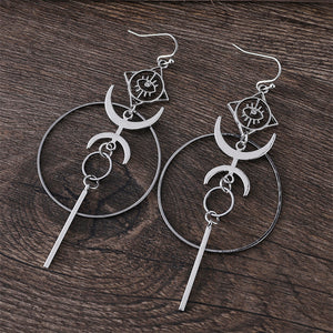 Crescent Moon Devil's Eye Earrings