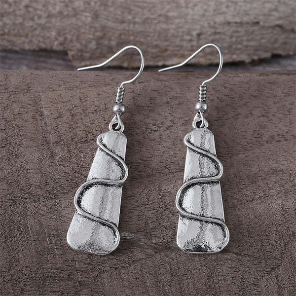 Square Curve Long Earrings