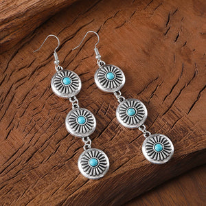 Vintage Turquoise Pumpkin Flower Earrings