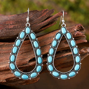 Geometric Teardrop Set Turquoise Earrings