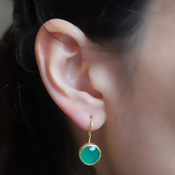 Multicolor Round Crystal Zirconia Dangle Earrings