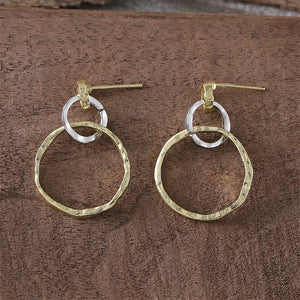 Simple Geometric Round Floral Earrings