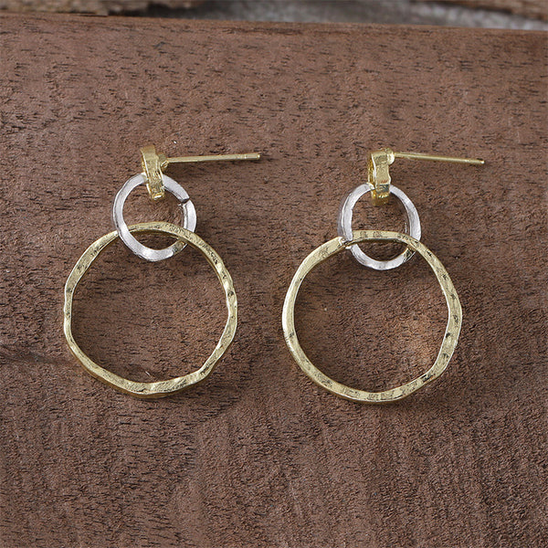 Simple Geometric Round Floral Earrings