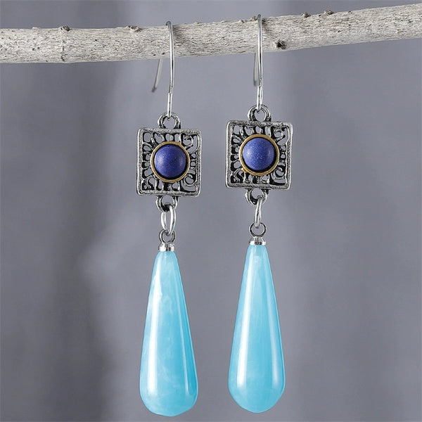 Ethnic Style Two Color Turquoise Earrings
