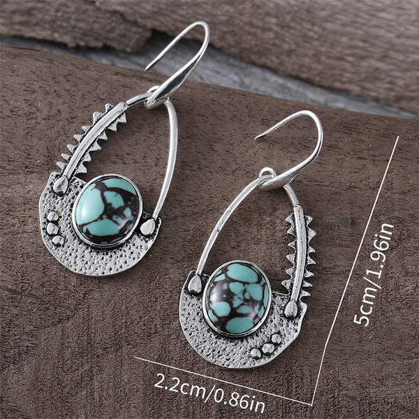 Round Gemstone Ethnic Earrings